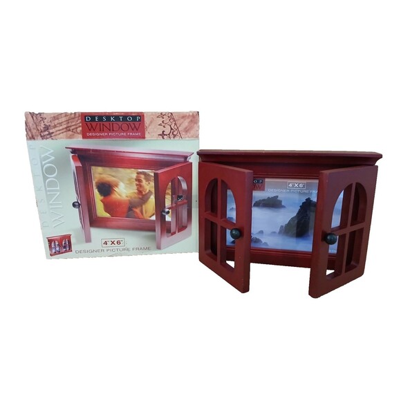 NEW Wooden Window Picture Frame Desktop Holds 4x6 Photos - Picture 2 of 12